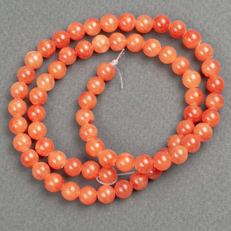 Mărgele pe șnur Citrin (acrilic artificial) bilă netedă, diametrul 6 mm, lungime 40 cm +/-