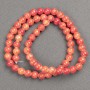 Mărgele Coral (din acrilic) pe șnur, bilă netedă, diametru 6 mm +/-, lungime 40 cm +
