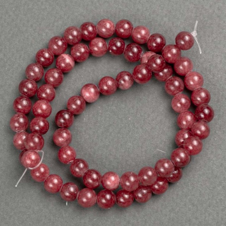 Mărgele Turmalin (acril lucios) pe fir subțire, bile netede, diametrul 6,5 mm, lungime 40 cm