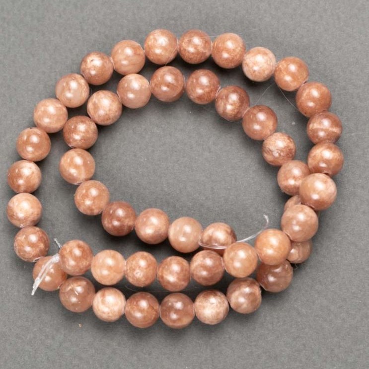 Mărgele Selenit din acrilic pe fir, bilă netedă, diametrul 8 mm ±, lungime 40 cm