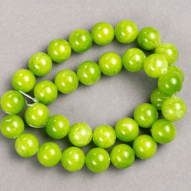 Mărgele Onix din acril artificial pe fir, bilă netedă, diametru 12,5 mm, lungime 40 cm