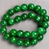 Намистини Хризопраз (штучний акрил) на волосіні гладка кулька, діаметр 14 мм+-, довжина 40см +