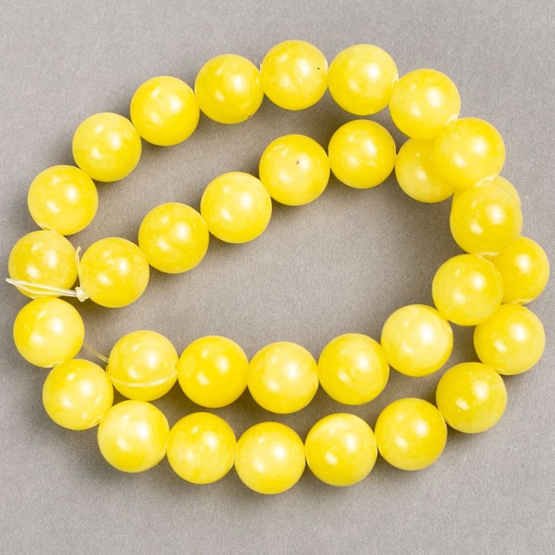 Mărgele pe șnur citrin (acrilic artificial) bile netede, diametrul 12,5 mm, lungimea 40 cm
