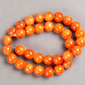 Mărgele pe șnur Citrin (acrilic artificial) bilă netedă, diametrul 12,5 mm, lungime 39 cm