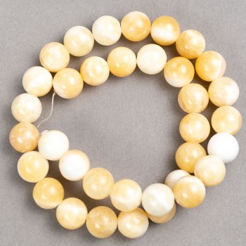 Намистини на волосіні Перламутр (штучний акрил) гладка кулька d 12. 5+- мм, довжина 39см+