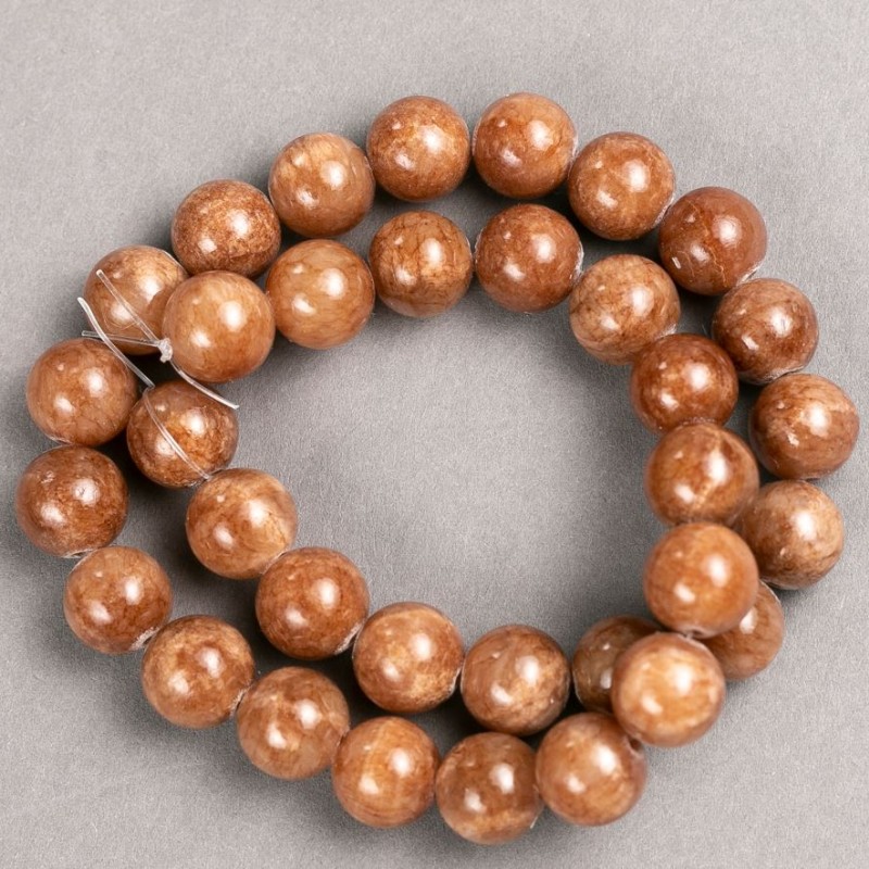 Mărgele de Selenit (acrilic artificial) pe fir, bile netede, diametrul 12,5 mm ±, lungime 40 cm +