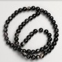 Mărgele pe fir din piatră naturală agat negru, bile netede, diametru 6 mm ±, lungime 37 cm ±