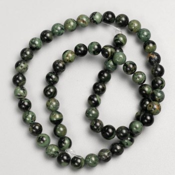 Mărgele din jasper oceanic, formă sferică netedă, diametrul 6,5 mm, lungime 39 cm