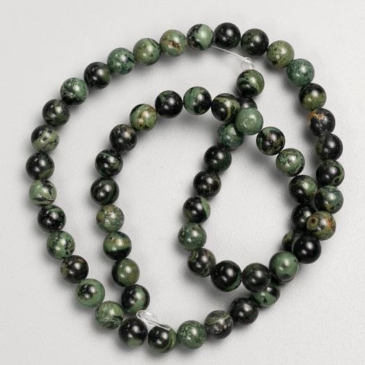 Mărgele din jasper oceanic, formă sferică netedă, diametrul 6,5 mm, lungime 39 cm