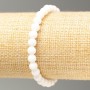Brățară din agat alb, mărgele netede de 6 mm, lungime 18 cm (șnur elastic)