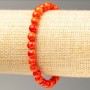 Brățară pe elastic coral artificial, bile lucioase, diametrul 6,5 mm, lungime 18 cm ±