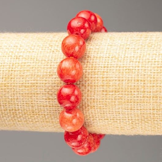 Brățară pe elastic cu coral (acrilic), diametrul 12,5 mm, lungimea 18 cm