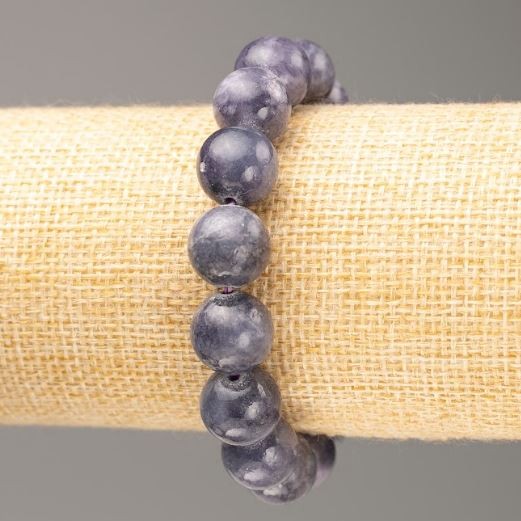 Brățară pe elastic cu ametist imitatie (acrilic artificial) mărgele netede, diametrul 12,5 mm, lungime 18 cm