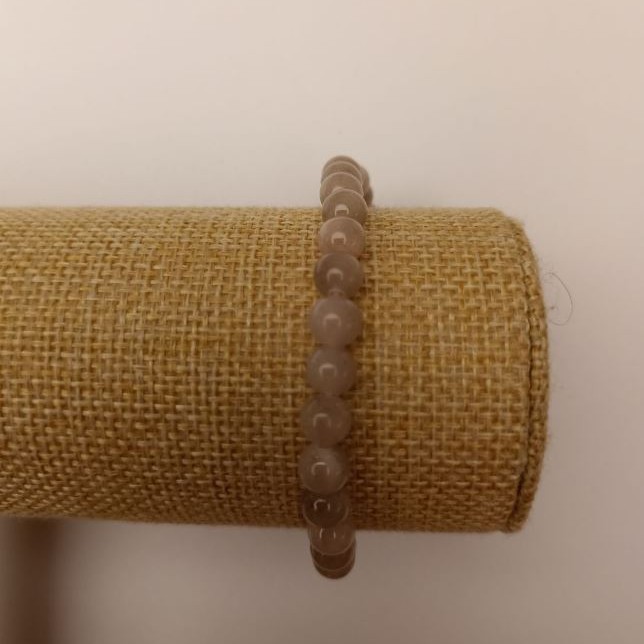Brățară pe elastic din cuarț nuanțat (acrilic sintetic), mărgele netede, diametrul 6,5 mm, lungime 18 cm