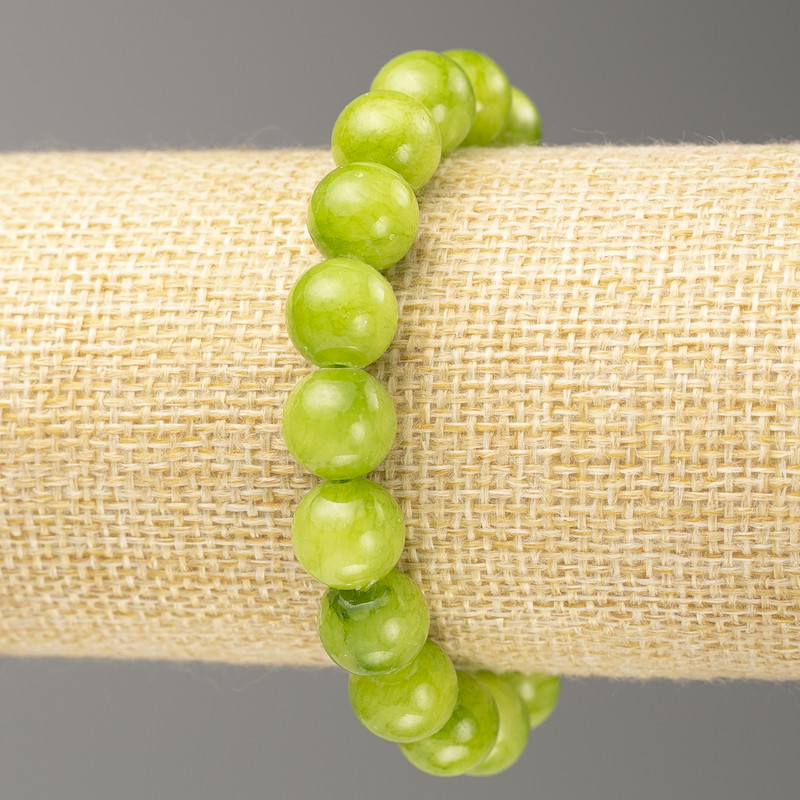Brățară pe elastic cu onix artificial din mărgele acrilice netede, diametrul 10 mm, lungime 18 cm