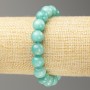 Brățară pe elastic cu acvamarin (acrilic artificial) mărgele netede, diametrul de 10 mm, lungime aproximativă 18 cm