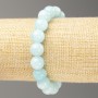 Brățară pe elastic cu acvamarin (acrilic artificial) mărgele sferice netede, diametrul 10 mm, lungime 18 cm