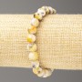 Brățară gri-galben-alb «Nefrit Oceanic» (acrilic artificial), diametrul 8 mm, lungime 18 cm, mărgele netede pe elastic
