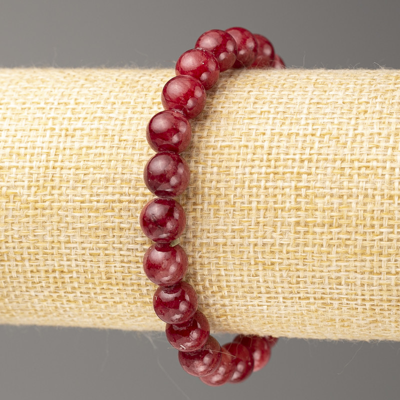 Brățară cu turmalină artificială (acrilic), diametrul de 8 mm, lungimea 18 cm, mărgele netede pe elastic