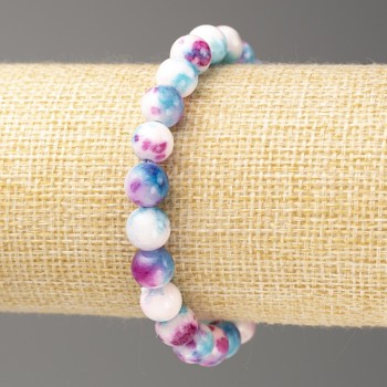 Brățară din nefrit oceanic (acrilic artificial), diametrul 8 mm, lungimea 18 cm, mărgele netede pe elastic