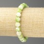 Brățară verde-alb oceanic nefrit (acrilic artificial), diametrul 8 mm, lungime 18 cm, mărgele lucioase pe elastic