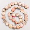 Mărgele pe șnur din rodocrozit șlefuit, dimensiuni aproximative 11×15 mm, lungime 40 cm+