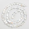 Mărgele pe șnur din sticlă opală, cu fațete, diametrul 6×7 mm, lungime 40 cm