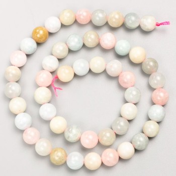 Mărgele pe șnur din piatră naturală Morganit, bilă netedă, diametrul de 8,5 mm, lungime 40 cm