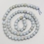 Mărgele din piatră de acvamarin, cu fațete, sferice, pe șnur, diametru 5 mm (+/-), lungime 38 cm (+)