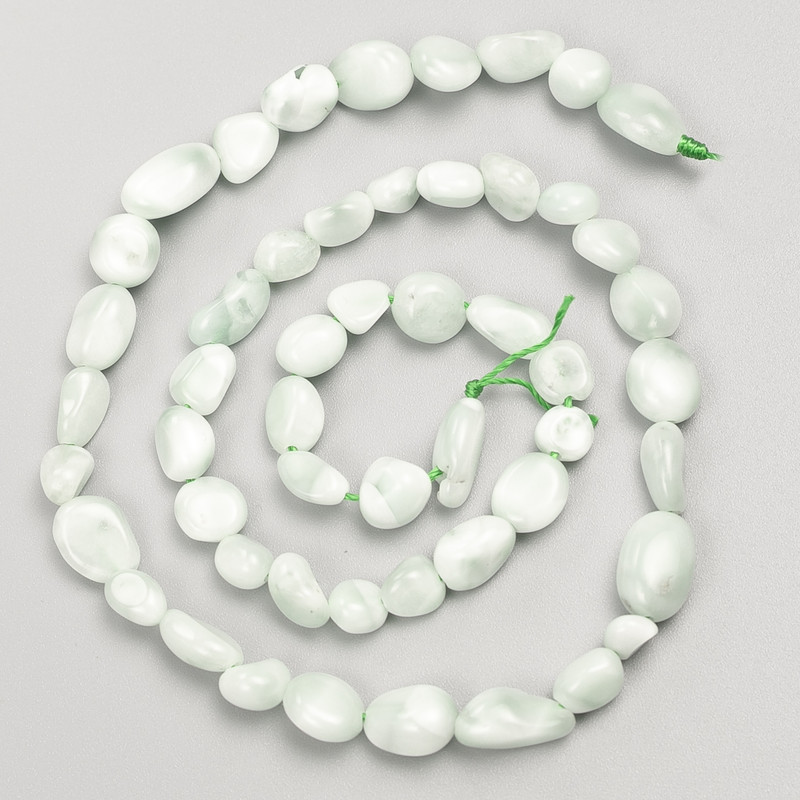 Mărgele din angelit verde, fațetate, pe șnur, diametru 7×7 mm, lungime 38 cm