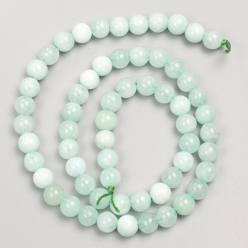 Mărgele din piatră de larimar, sferice, netede, pe șnur, diametrul de 6 mm ±, lungimea 38 cm ±