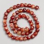 Mărgele din sardonyx, cuburi tăiate, pe șnur, diametru 7 mm ±, lungime 38 cm ±
