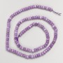 Mărgele din ametist artificial, tăiate, în formă rondel, pe șnur, d4×2,5mm±, lungime 37 cm+