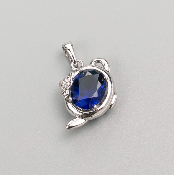 Pandantiv Xuping cu piatră albastră 20x14 mm rodiu