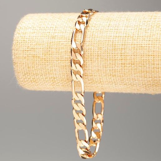 Brățară Xuping placare cu aur 18K, lanț Panzer, lungime 25 cm, grosime 8 mm+