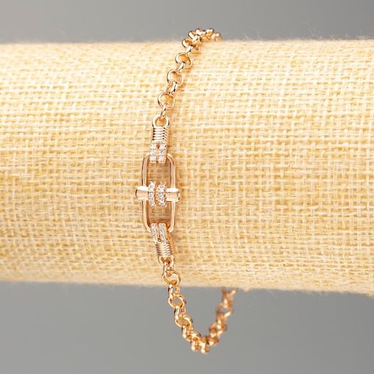 Brățară Xuping placare cu aur 18K, lungimea 17–20,5 cm, grosime aproximativ 4 mm, cu cristale