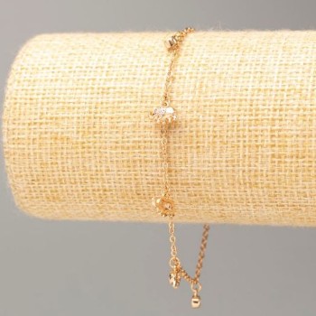 Brățară Xuping placare cu aur 18K, lungime 17–20 cm, grosime 2 mm ±, cu strasuri