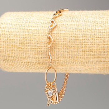 Brățară Xuping placare cu aur 18K, lungime 19-22 cm, grosime 6 mm + -, grosime 4 mm +