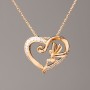 Lanț Xuping placat cu aur, cu pandantiv în formă de inimă, diametrul 17x15 mm ± (cristale albe), lungime 45-50 cm ±, grosime 1 mm+