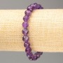 Brățară din ametist natural cu mărgele facetate, diametru 8 mm, lungime 18 cm, pe elastic