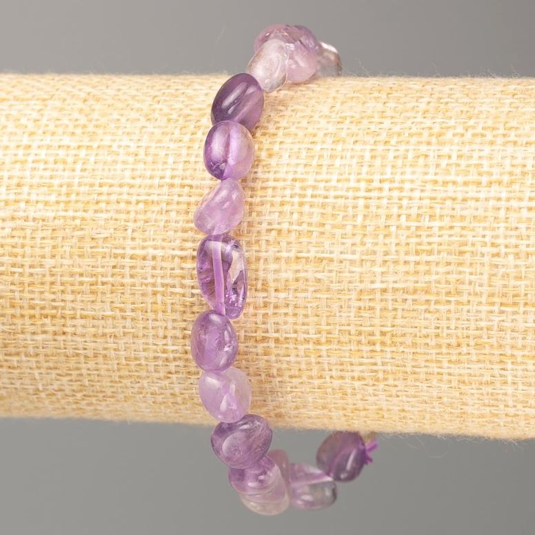 Brățară din piatră naturală ametist șlefuit, diametru 11x8 mm ±, lungime 18 cm +