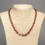 Colier din jasper roșu, piatră naturală, cilindru neted, diametru 10x6 mm, lungime 49 cm