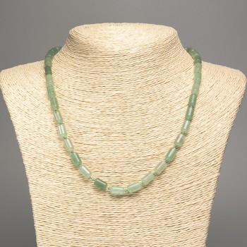 Colier din nefrit natural, piatră naturală, cilindric neted, diametrul 10x6 mm, lungime 50 cm