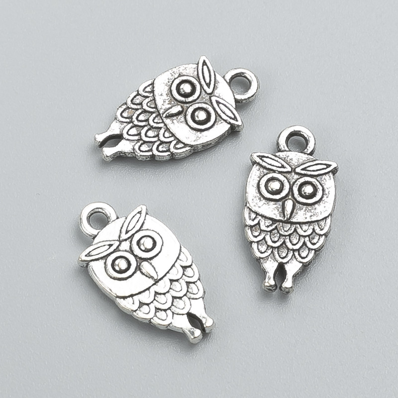 Pandantiv Bufniță 18x9 mm, ambalaj 15 bucăți +/-