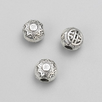 Furnitură – inserție pentru mărge, diametru 8×7 mm ±, ambalare 20 g, 19 buc., culoare metalică „argintiu”