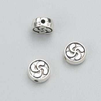 Inserție pentru mărgele, diametru 8x3 mm ±, ambalaj 20 g, 23 buc, culoare metalică: argintiu