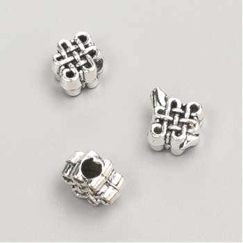 Inserție pentru mărgele, diametru 8×7×5 mm, lot 20 g, 30 buc +/-, culoare metalică argintiu