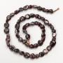 Mărgele din granat natural, cu textură ciocănită, diametrul 8x7 mm, lungime 41 cm, pe șnur