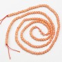 Mărgele mici de spinel sintetic, culoare corală, cu fațete, diametru 2 mm, pe șnur, lungime 37 cm