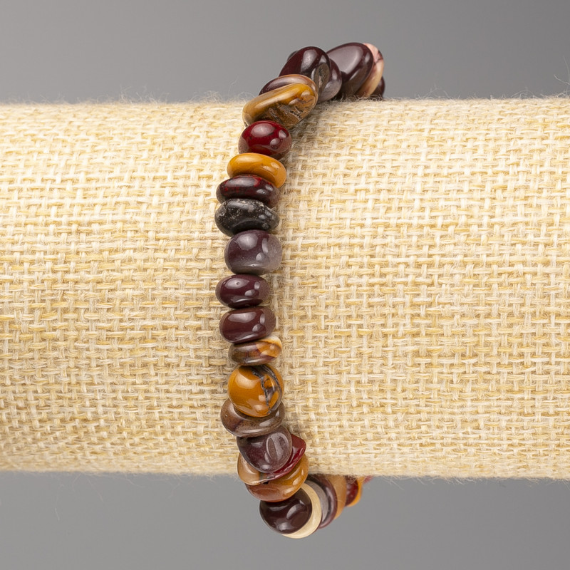 Brățară din piatră jasper Mookaite fațetată, diametrul 6×9 mm ±, pe elastic, lungime 18 cm+